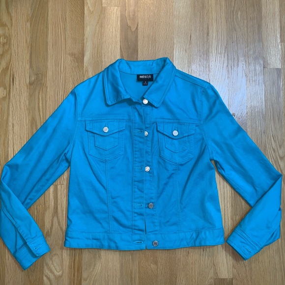 Bright blue denim jacket Clearance